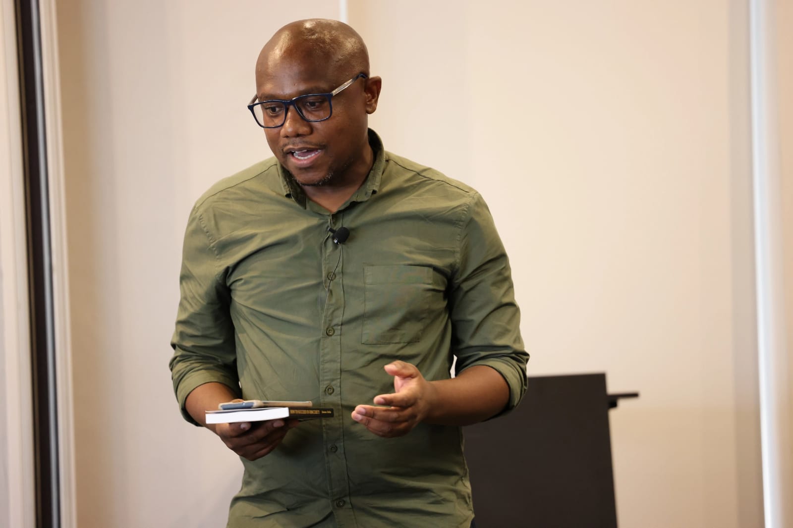 Johannes Mothiba presenting